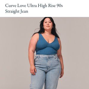 Abercrombie & Fitch Curve Love Ultra High Rise 90s Straight Jean